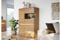 Vetrina bassa 2 ante design moderno in rovere massello grezzo