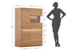 Vetrina bassa 2 ante design moderno in rovere massello grezzo