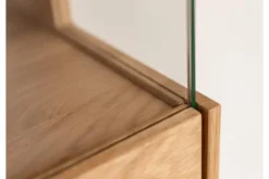 Vetrina bassa 2 ante design moderno in rovere massello grezzo
