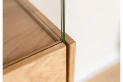 Vetrina bassa 2 ante design moderno in rovere massello grezzo