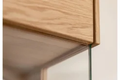 Vetrina bassa 2 ante design moderno in rovere massello grezzo
