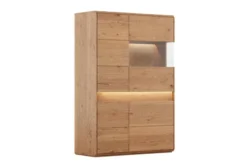 Vetrina bassa 2 ante design moderno in rovere massello grezzo