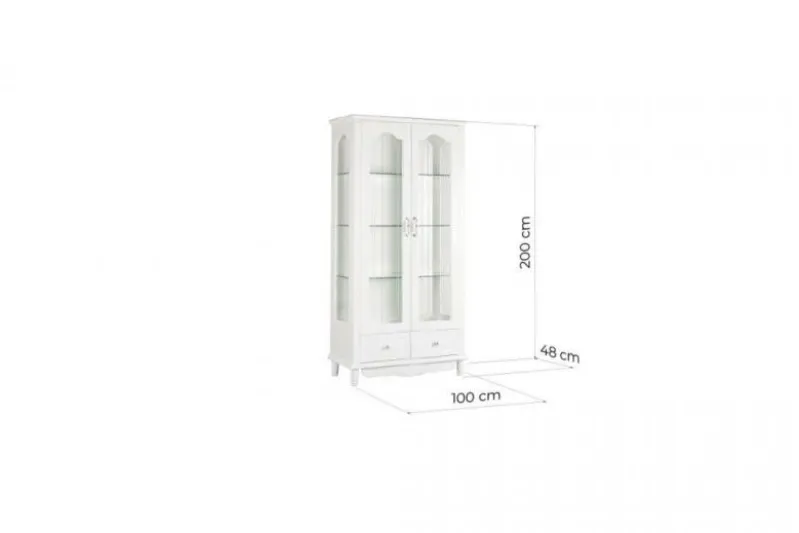 Vetrina bianca 2 ante stile provenzale Princess 861