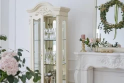 Vetrina classica salotto Avorio con apertura a sinistra Bella 925