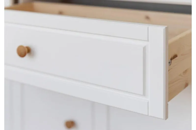 Vetrina due ante legno massello di pino bianca shabby country