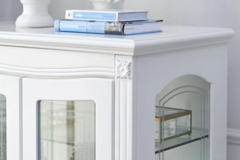 Vetrina provenzale bassa 2 anta Princess 860 colore Bianco