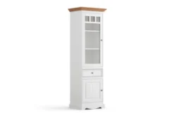 Vetrina shabby chic 1 anta sinistra pino massello bicolore