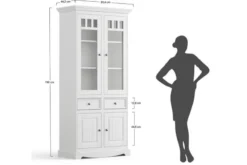 Vetrina shabby chic 2 ante pino massello bianco