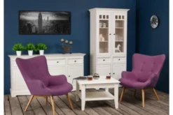Vetrina shabby chic 2 ante pino massello bianco