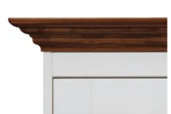 Vetrina shabby chic 2 ante pino massello bianco cornice noce