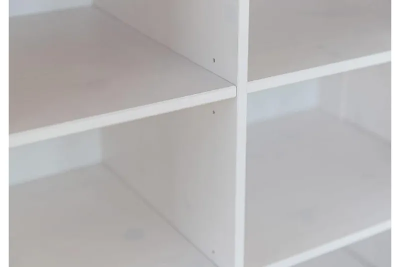 Vetrinetta bassa legno massello di pino bianca shabby country