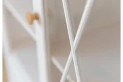 Vetrinetta bassa legno massello di pino bianca shabby country