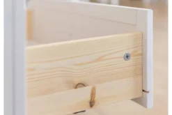 Vetrinetta bassa legno massello di pino bianca shabby country