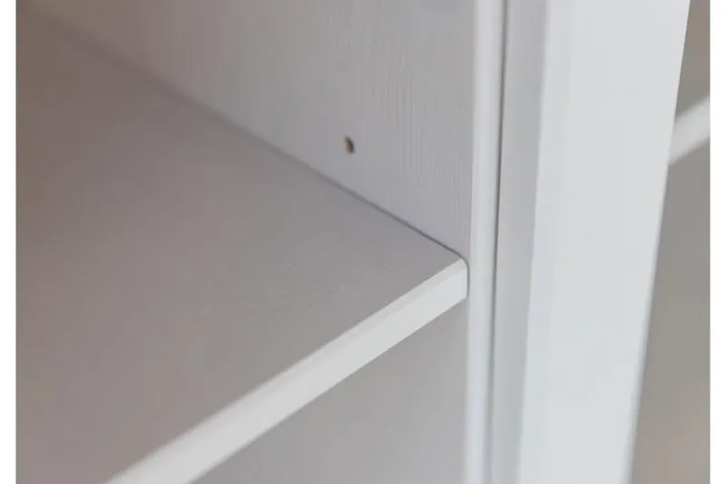 Vetrinetta bassa legno massello di pino bianca shabby country