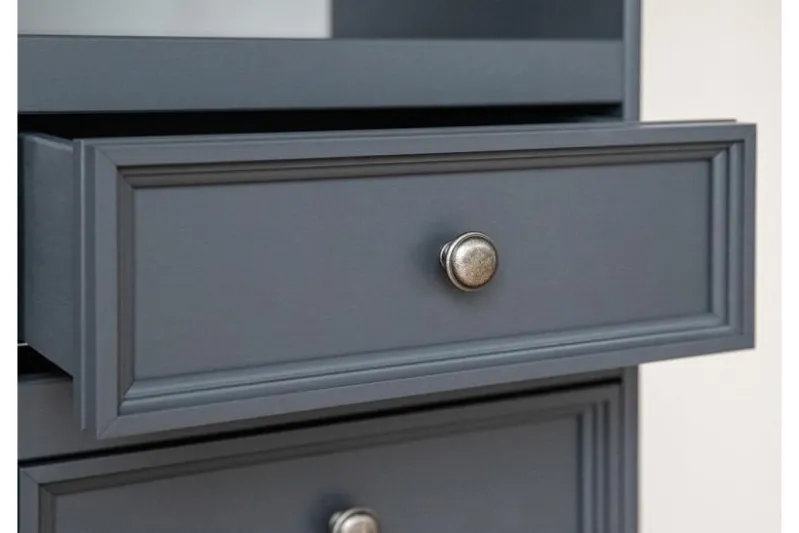 Vetrinetta libreria pino massello grafite e naturale shabby chic