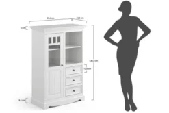 Vetrinetta libreria pino massello grafite e naturale shabby chic