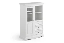 Vetrinetta shabby chic pino massello bianco
