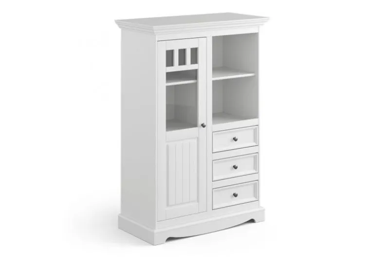 Vetrinetta shabby chic pino massello bianco